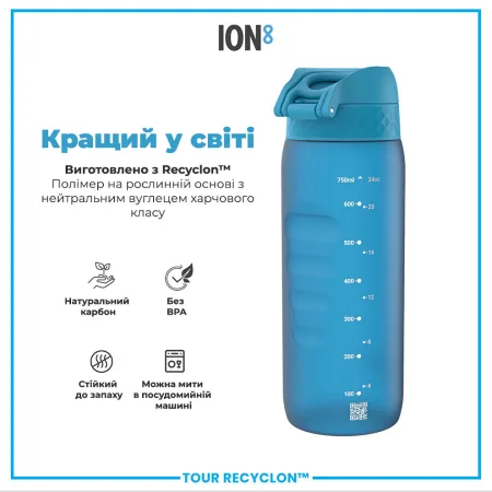 Пляшка для води ION8 750 мл. (ЕКО пляшка) BPA Free, Blue