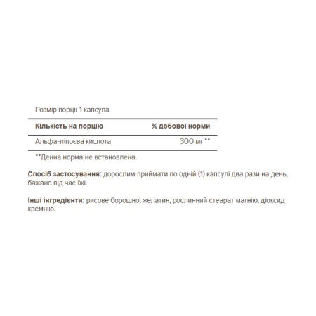 Alpha Lipoic Acid 100 мг - 60 капсул