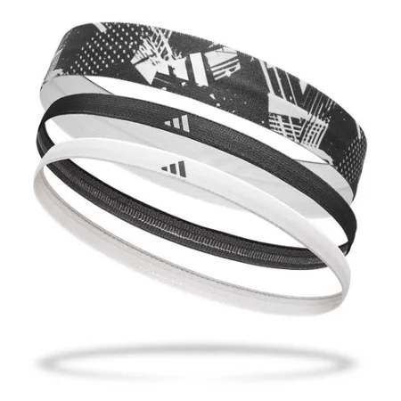 Пов'язки на голову Adidas Hairbands 3 шт білий, чорний, універсальний (One Size) (оригінал)
