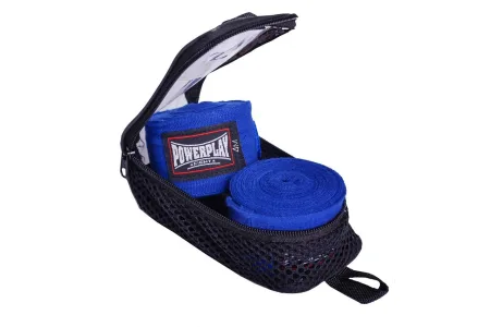 Бинти для боксу PowerPlay 3047 сині Lycra спандекс 3 м