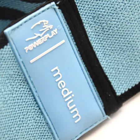 Тканева гумка для фітнесу та спорту PowerPlay 4111 Hip Band M Medium блакитна d_76 cm