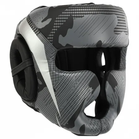 Шолом боксерський з повним захистом чорно-сірий ZHT-2 - L