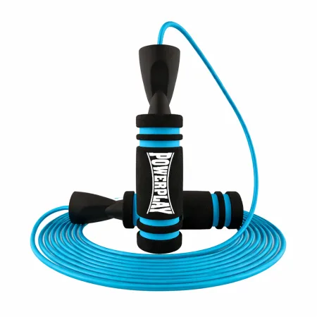 Скакалка швидкісна PowerPlay 4213 Jump Rope чорно/синя 3 м.