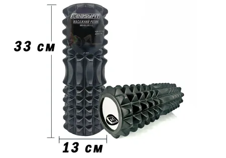 Массажный ролик EasyFit Grid Roller 33 см v.1,2 чёрный