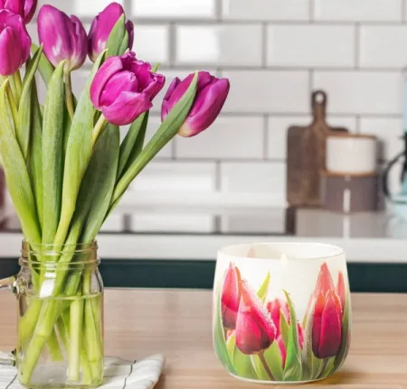 Ароматична свічка в скляному стакані квіти SN 71 s-07