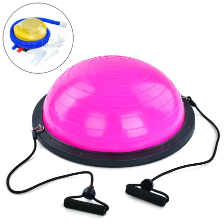 Напівсфера для фітнесу з еспандерами BOSU - рожевий