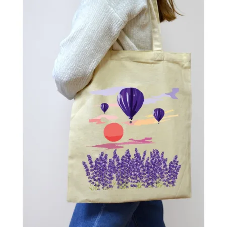 Екошопер BookOpt BK4066 "навколо світу на повітряній кулі" бежевий