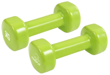 Гантелі вінілові PowerPlay 4125 Achilles 2*3 кг. зелені (пара - 2шт.)