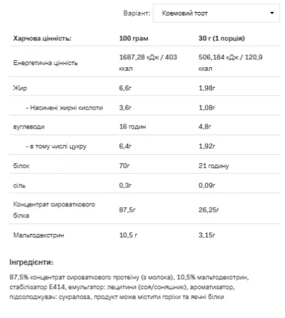 Whey Protein - 908 г Крем брюле