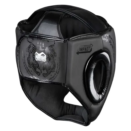 Боксерський шолом Phantom Muay Thai Full Face Black (капа в подарунок) універсальний